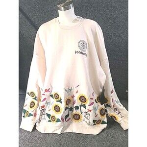 NWT 2X Disney Princess Pocahontas Embroidered Floral Sweatshirt
